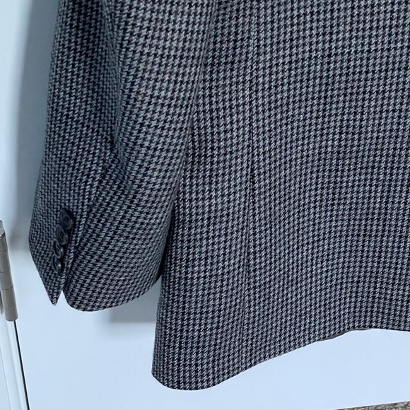 Lauren Ralph Lauren Gray Black 100% Wool Houndstooth Sport Coat Blazer - Picture 14 of 15